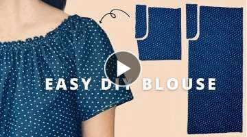Easy pattern to make elastic neckline off shoulder blouse | summer blouse