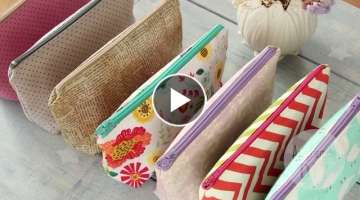 Cosmetic pouch or pencil case diy. Step-by-step tutorial. Beginers friendly.