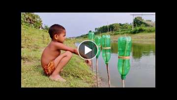Unique Fishing Video 2021~ Traditional Boy Catching Big Fish With Plastic Bottle Fish Hook By Riv...