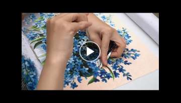 Embroidery by hand for a beautiful embroidery picture | Embroidery Art | Blue Phlox Flowers patte...