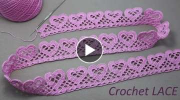 Beautiful and very easy to crochet LACE HEART for beginners PATTERN SCHEME Ленточное к...