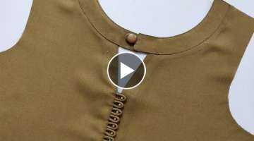 Easy and Trendy Neck Design Cutting and Stitching with Dori Loops || Stylish Neck Design for Kurt...