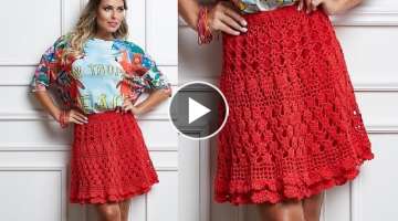 FREE summer crochet lace skirt easy pattern.