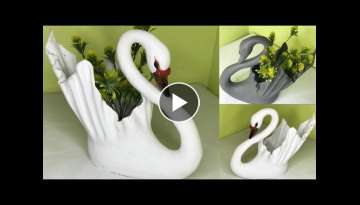 Make A Swan Cement Planter at home/Cement Craft Ideas