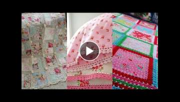 crochet and fabric quilt | Beautiful quilt designs | Quilt sewing ideas | quilts for summer
