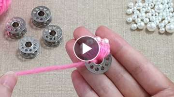 Super Easy Flower Making Idea with Woolen - Amazing Hand Embroidery Flower Design Trick -Sewing H...