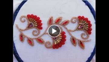 Hand embroidery design with beads pearls/border line embroidery for dress