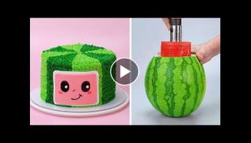 Creative & Cutest Watermelon Cake Decorating For Your Baby ???????? Perfect Watermelon Cake Recip...