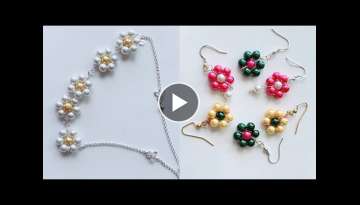 How To Make Simple And Beautiful Pearl Earrings At Home|DIY|Pearls Jewelry Making