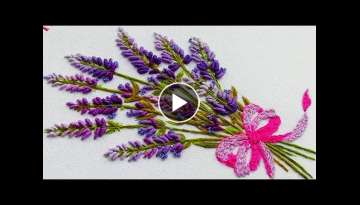 Hand embroidery: Lavender flowers