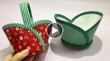 ✳️ How to Sew a Beautiful Basket Bag from Fabric/Multi sewing techniques /DIY Bag