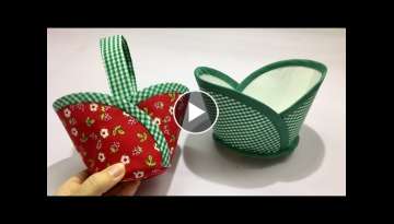 ✳️ How to Sew a Beautiful Basket Bag from Fabric/Multi sewing techniques /DIY Bag