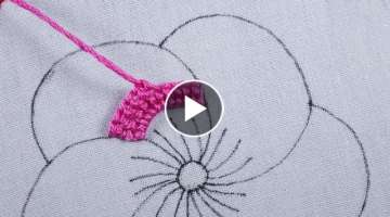 hand embroidery new fluffy petal flower design easy tutorial for beginners