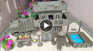 Building A modern house with Swimming pool & truck | how to make miniature clay house| polymer cl...