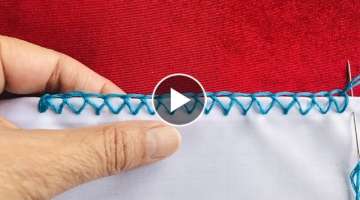 Hand Embroidery - Border Using Needle - Pico With Needle - Needle Lace - Edging With Needle