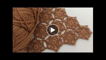 brand new very easy motif crochet shawl, tablecloth, bag, throw pillow, blouse, vest knitting mod...