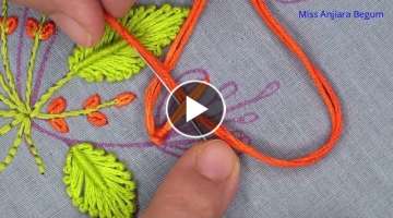 New Stylish Hand Embroidery, Beautiful Stylish Hand Embroidery Flower Design, Thread Art Design-4...