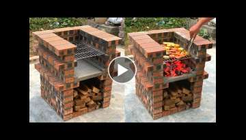 Creative Kitchen Grill From Red Bricks - Creative Projects From Cement