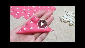 Super Easy Flower Making Idea with Fabric - Amazing Hand Embroidery Flower Design Trick -Sewing H...