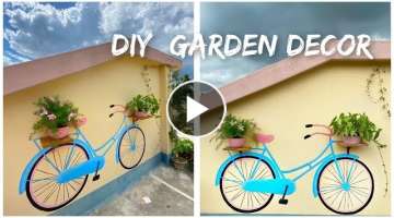 DIY Garden Decoration Ideas |Outdoor Garden Decoration | Cycle Mural