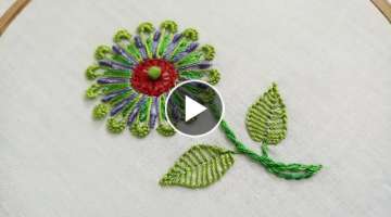 Easy and beautiful hand embroidery of a flower design with easy stitches
