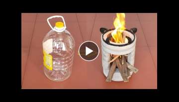 Make wood stoves from cement and old plastic bottles