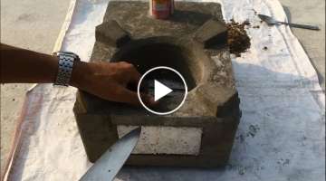 Cement craft ideas- Make a convenient, compact kitchen at home from cement and simple materials !...