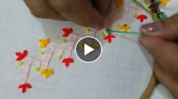 Double Feather Stitch, hand embroidery, easy and beautiful, border design