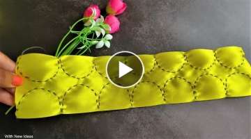 Super Easy ????????????Ribbon Flower making | Easy Sewing Hack | Hand Embroidery Flower