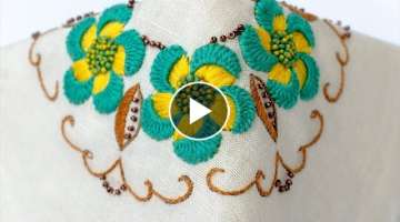 Latest Hand Embroidery Designs | Flower Embroidery Tutorial by DIY Stitching