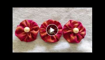 How to make Fabric flower | Fabric flower making | Fabric flower for baby frock | @Divi Fashions