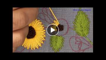 Hand Embroidery Lazy Daisy Stitch Flower Designs, Hand Embroidery Easy Flower Design-508