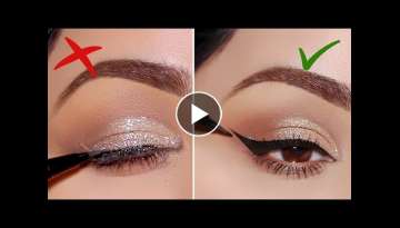How to: apply EYELINER over glitter makeup (2 ways)