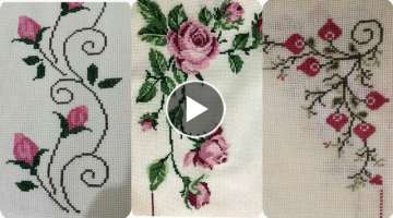 Beautiful Cross Stitches Pettern New Table Cover Cushion And Bed Sheets Designs