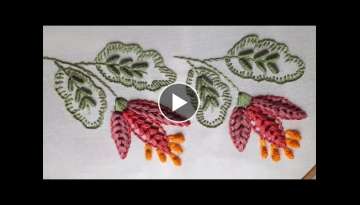Hand embroidery beautiful flower design for cushion cover design