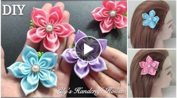 DIY grosgrain ribbon flower 6/手作/MK/Flor de fita/корсажная лента