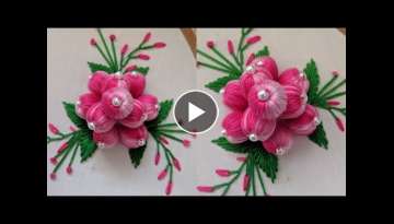 Beautiful Hand Embroidery 3d Flower Design stitch/idea | 2020 Hand Embroidery : Stump Work Design