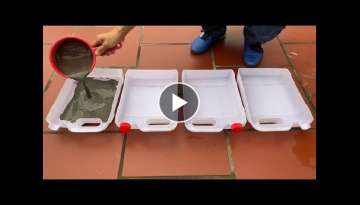 Cement Craft Ideas At Home // Make Unique Decorative Plant Pots From Plastic Container And Cement...