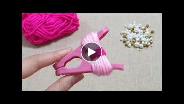 It's so Beautiful !! Super easy flower making with yarn - Woolen flower decor idea - DIY flower