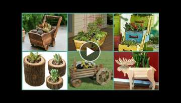 Awesome wood flower pot decore ideas for home decoration/garden decoration