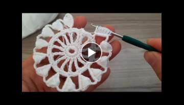 FANTASTIC Super Very Easy Flower Crochet Motif Knitting Online Tutorial for beginners Tığ işi...