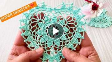Super Easy Crochet Heart Napkin and Table Motif Pattern