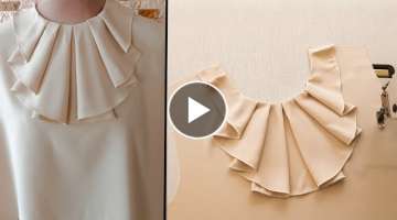 Useful Sewing Hacks and Lovely ???? Easy Ways to Sewing Neck With Frill Women's ✂️ spiral ruf...
