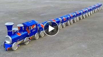 Make a longest toy train with Pepsi cans ???? Cars at Home - DIY