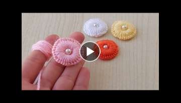Woolen Flower - Sewing Hack - Handmade Woolen Tread Flower Making Idea
