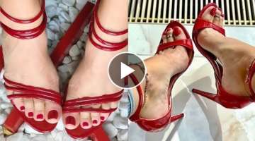 very attractive&latest collection of patent leather open toe party wear high heels sandals #2021