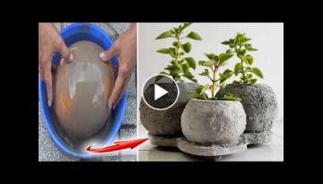 Craft Ideas Cement - How To Diy Unique 3 Pot Plants From Balloon For Home Garden