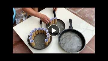 Make flower pots from toilet paper and pans - Recycle pans make unique flower pots - Building des...