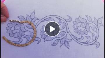 Hand Embroidery:hand embroidery design,border line embroidery with beads