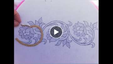 Hand Embroidery:hand embroidery design,border line embroidery with beads